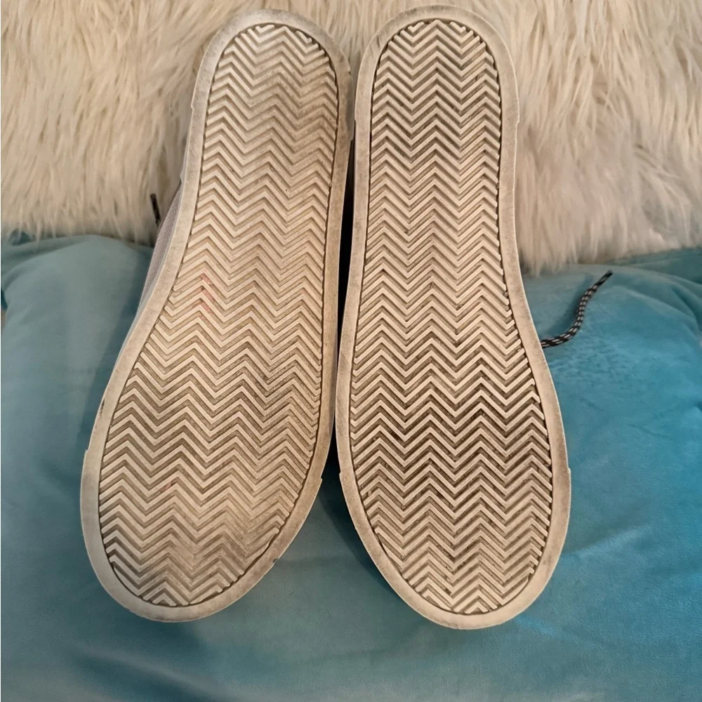 Miz Mooz Cream and Brown High-Top Sneakers